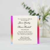 Rainbow Colors Gay Wedding Invitation Kaart (Staand voorkant)