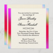 Rainbow Colors Gay Wedding Invitation Kaart (Voorkant / Achterkant)