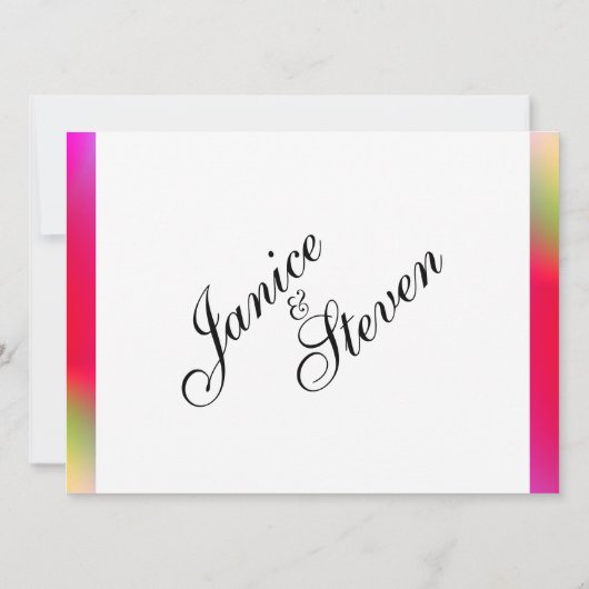 Rainbow Colors Gay Wedding Invitation Kaart (Achterkant)