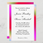 Rainbow Colors Gay Wedding Invitation Kaart (Voorkant / Achterkant)