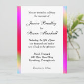 Rainbow Colors Gay Wedding Invitation Kaart (Staand voorkant)