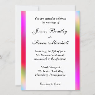 Rainbow Colors Gay Wedding Invitation Kaart