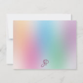 Rainbow Colors Handschrift Elegant Monogrammed Notitiekaartje (Achterkant)