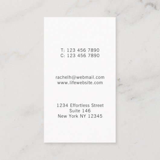 Rainbow Colors Life Coach Visitekaartje (Achterkant)