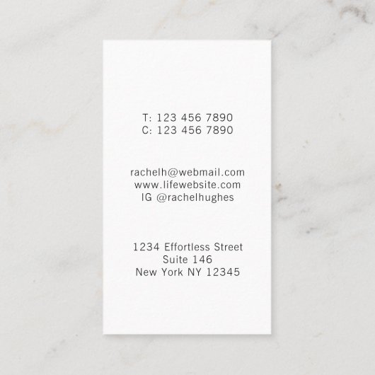 Rainbow Colors Life Coach Visitekaartje (Achterkant)