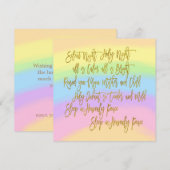 Rainbow Colors Silent Night Tekst Kerstmis Feestdagenkaart (Voorkant / Achterkant)