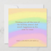 Rainbow Colors Silent Night Tekst Kerstmis Feestdagenkaart (Achterkant)