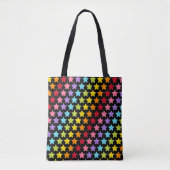 Rainbow Colors Stars Printed Tote Bag (Voorkant)