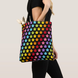 Rainbow Colors Stars Printed Tote Bag