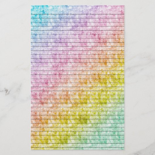 Rainbow Colors Stationery met optionele lijnen Briefpapier (Voorkant)