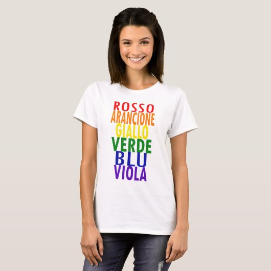 Rainbow Colors T-shirt (Italiaans) (Voorkant volledig)