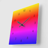Rainbow Colors Wall Clock Vierkante Klok (Hoek)