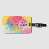 Rainbow Colors Waterverf Script Bagagelabel (Voorkant (horizontaal))