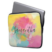 Rainbow Colors Waterverf Script Laptop Sleeve (Voorkant Links)