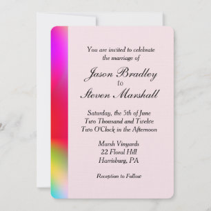 Rainbow Colors Wedding Gay Interest Kaart