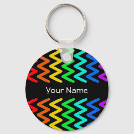 Rainbow Colors ZigZag Pattern - Name Sleutelhanger