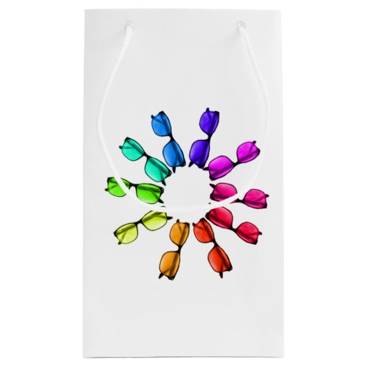 Rainbow Colour Eye Glasses Gift Bag Klein Cadeauzakje (Achterkant)