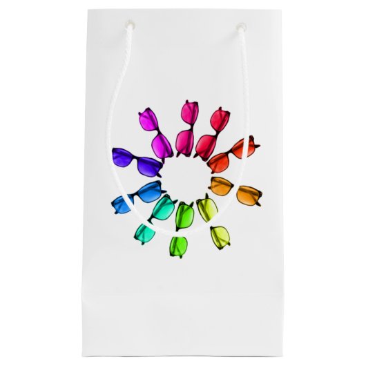Rainbow Colour Eye Glasses Gift Bag Klein Cadeauzakje (Voorkant)