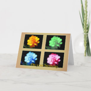 Rainbow Colour Pop Art Birthday Card Kaart