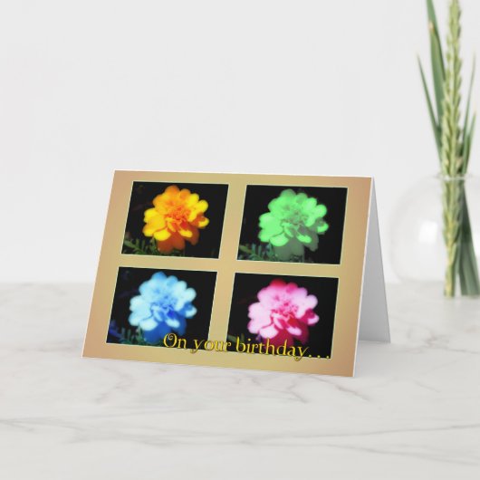 Rainbow Colour Pop Art Birthday Card Kaart (Voorkant)