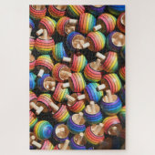 Rainbow Colour Wood Spinning Top Toys Fun Games Legpuzzel (Verticaal)