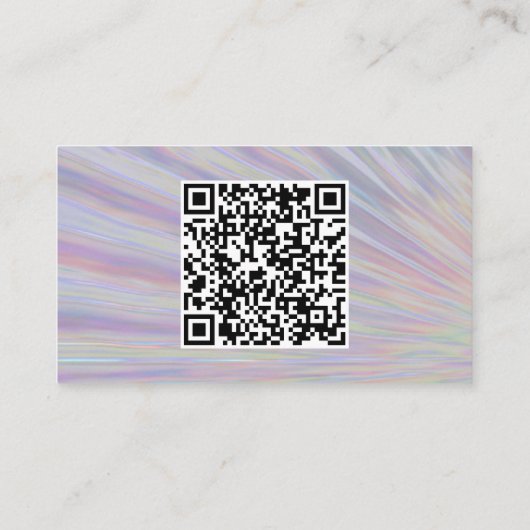 Rainbow Colours Design QR Code 7 Lijn Aangepast Visitekaartje (Achterkant)