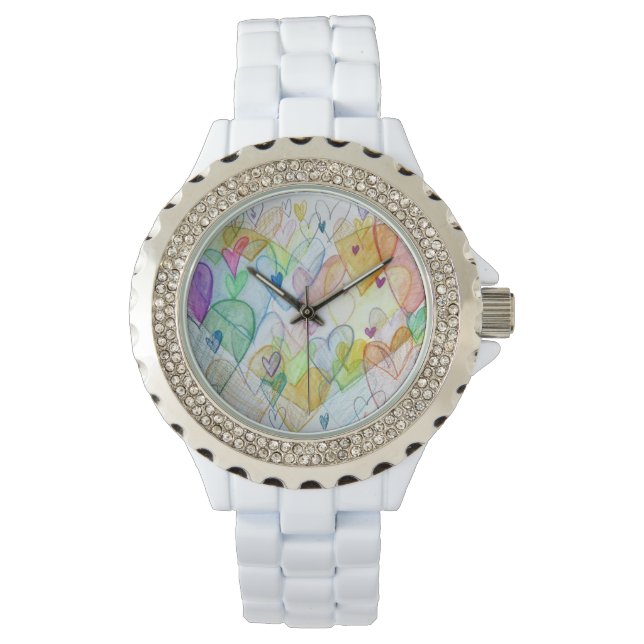 Rainbow Community Hecht Aangepast Art Watch Design Horloge (Voorkant)