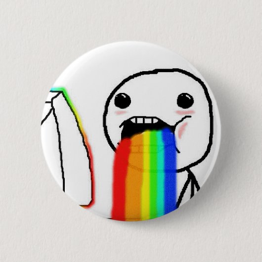 Rainbow Computer Face Guy Ronde Button 5,7 Cm (Voorkant)