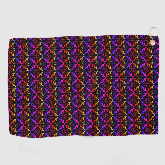Rainbow Concho Flowers Golfhanddoek (Horizontaal)
