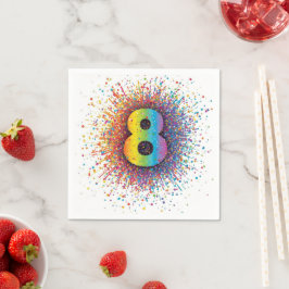 Rainbow Confetti 1e Verjaardag Servetten Papieren