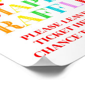 Rainbow Confetti Baby shower Diaper Raffle Sign Poster (Hoek)