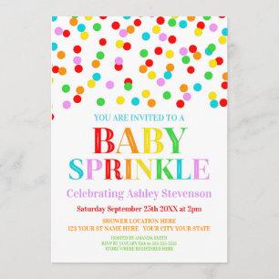 Rainbow Confetti Baby Sprinkle Kaart