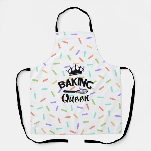 Rainbow confetti bakken koningin grappige slogan schort (Voorkant)