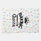 Rainbow confetti bakken koningin grappige slogan theedoek (Horizontaal)