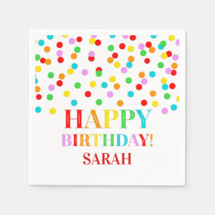 Rainbow Confetti Birthday Party Servet