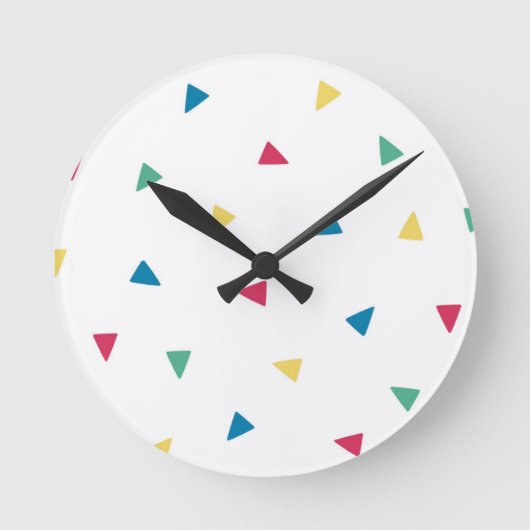 Rainbow Confetti Clock Ronde Klok (Voorkant)