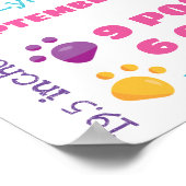 Rainbow Confetti Cute Kitty Cat Birth Stats Poster (Hoek)