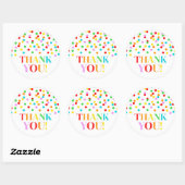Rainbow Confetti Dank u Ronde Sticker (Vel)