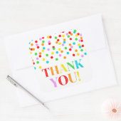 Rainbow Confetti Dank u Vierkante Sticker (Envelop)