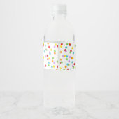 Rainbow Confetti dank u waterflesetiket Waterfles Etiket (Achterkant)