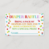 Rainbow Confetti Diaper Raffle Card Informatiekaartje (Voorkant)