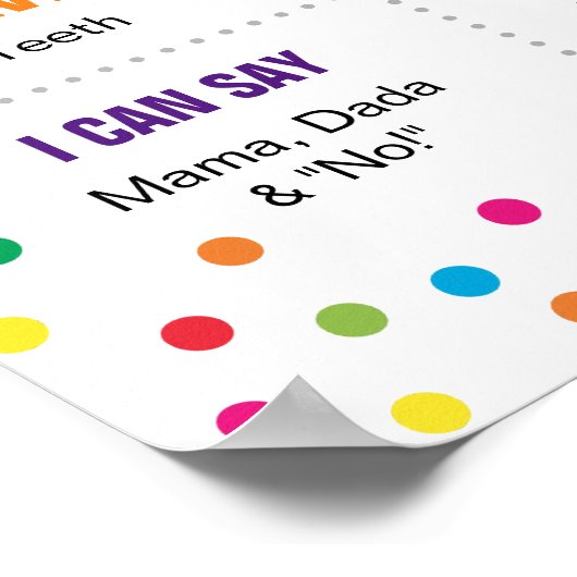 Rainbow Confetti eerste verjaardag poster (Hoek)