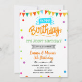 Rainbow confetti gezamenlijke uitnodiging voor ver (Voorkant)