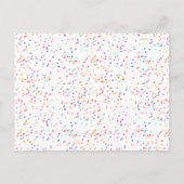 Rainbow Confetti Gouden Script Save the Date Aankondigingskaart (Achterkant)