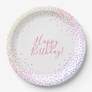 Rainbow Confetti Happy Birthday Paper Bord