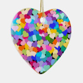Rainbow Confetti Hearts Hartvormig siervormig Keramisch Ornament (Rechts)