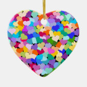 Rainbow Confetti Hearts Hartvormig siervormig Keramisch Ornament (Voorkant)