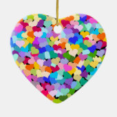 Rainbow Confetti Hearts Hartvormig siervormig Keramisch Ornament (Achterkant)