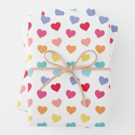 Rainbow Confetti Hearts Valentijnsdag Inpakpapier Vel