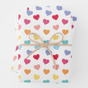 Rainbow Confetti Hearts Valentijnsdag Inpakpapier Vel